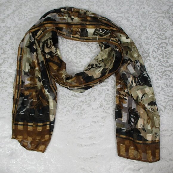 KIM ROGERS Sheer Floral Scarf NWT - Picture 5 of 9